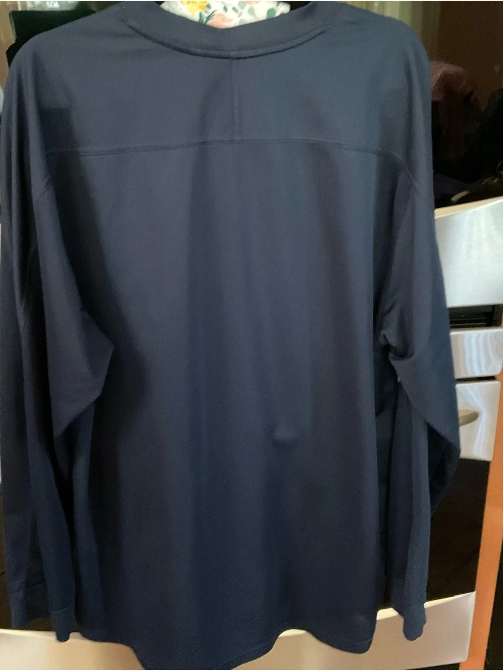 Vintage Nike Mens Blue Performance Long-Sleeve Athletic Crewneck Shirt Size 2XL